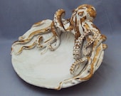 Ceramic Octopus Platter by Shayne Greco. Beautiful mediterranean glazed pottery.