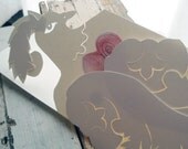 hand cut notecard with crested bird