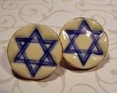 Star of David Porcelain Post Earrings