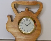 Miniature Teapot  Wood Mini Desk Clock