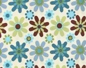 Melrose Pond, Flowers, Blues and Browns - Robert Kaufman - One Yard