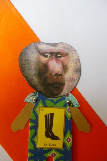 Steve the Monkey paper doll greeting card