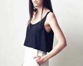 Tencel Cropped Tank (S) Black