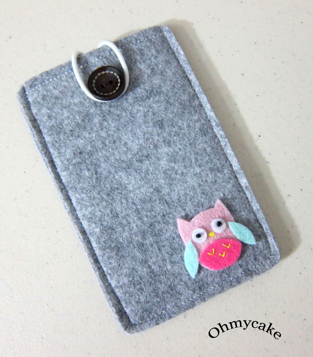 iPhone Case - Cell Phone Case - iPhone 4 Case - iPod Case - iPod Touch Case - Handmade iPhone Felt Case - " Mini Owl " Design