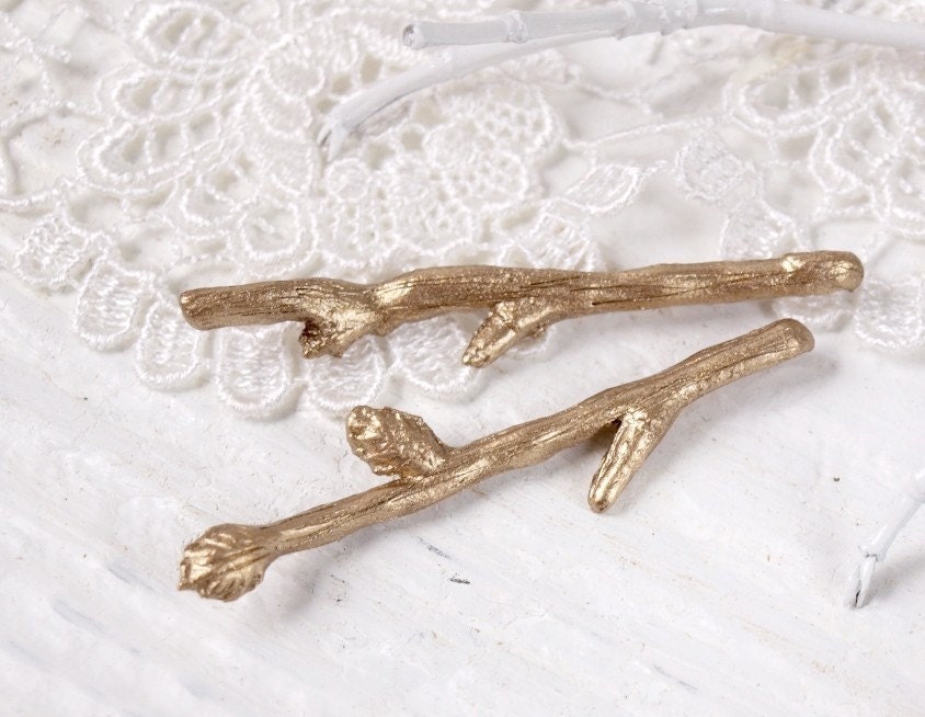 Twig Hair Bobby Pins in Golden Bronze as seen in Seventeen Magazine by Woodland Belle