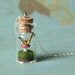 RESERVED Tiny Woodland Terrarium Mushroom and Monarch Butterfly Necklace