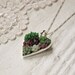 Succulent Garden Necklace - Heart Shaped Silver Pendant
