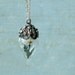 White Daisy Flower Tiny Glass Terrarium Necklace by Woodland Belle