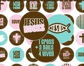 God is Love Digital Collage Sheet (No. 429) - 1 Inch Circles for Round Bottle Caps, Magnets, Hair Bows, Stickers, and More
