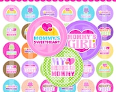 Mommy's Girl Bottle Cap Images - 4x6 Digital Collage Sheet (No. 894) - 1 Inch Circles for Bottlecaps, Hair Bows - Instant Download