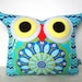 Last one SALE/ Polyfil Stuffed flower heart owl pillow/Ready to ship