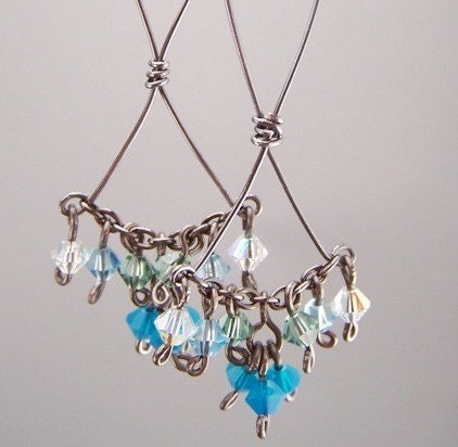 Affection Pure Titanium Earrings - Blue