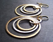 niobium gold and silver graduated circles dangle earrings - bright shiny things - handmade by variya on etsy