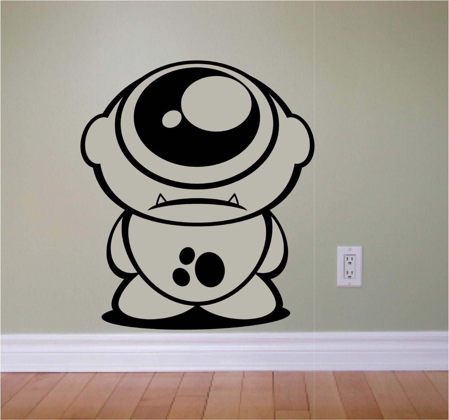 Monster on your Wall  Vinyl Wall Decal Vinyl Wall Mural 25 inches tall