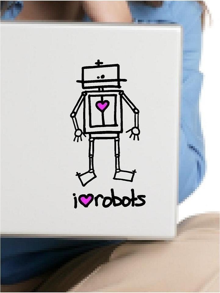 I heart robots vinyl decal for laptop vinyl lettering