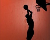 Basketball Player and Hoop Very Large Vinyl Decal