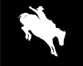 Cowboy Bronco Rider Car Decal or Laptop Decal Western Rodeo