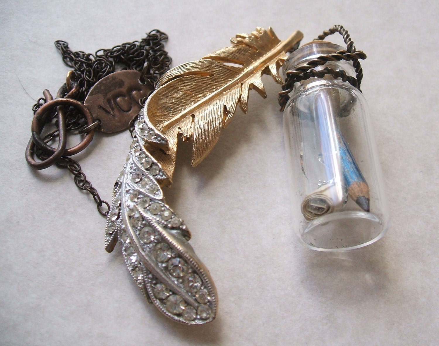 Love Letters in a bottle necklace