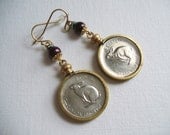 Bunny rabbit coin earrings
