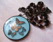 Butterfly specimen collection miniature collage reliquary necklace