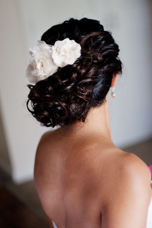 Bridal Silk Flower Hair Piece Duo in Silk Chiffon and Silk Organza and Stamens, Peony Flower, Flower Brooch, Embellishments
