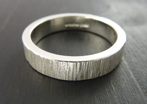 FOR DANIE - Wedding Rings - Wood Grain Fine and Sterling Silver