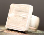 Ice Blades- Clear Quartz Crystals in Textured Sterling Silver Ring
