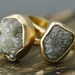 18k Yellow Gold and Rough Diamond Ring- Custom Made to Order- Size F Diamonds