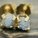Rough Diamonds in 18k Yellow Gold Earrings