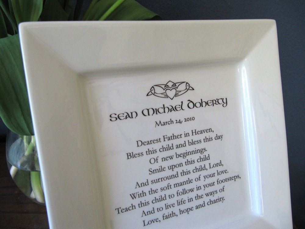 Irish Blessing Baptism or Christening Platter