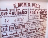 Parent Wedding Gift--Thank You Platter from Bride and Groom