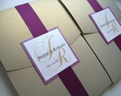 Golden Pocketfold Invitation