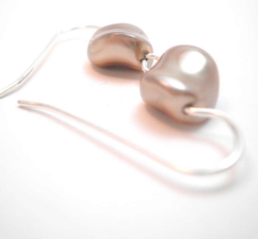 Earring Drops - Twisted Swarovski Pearl Drops - Almond