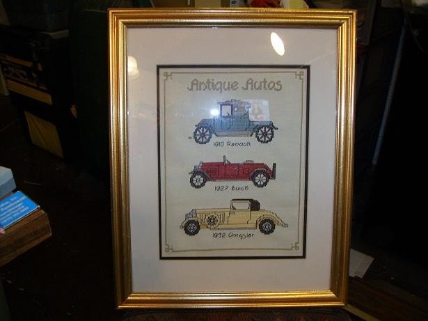 Cross Stitch Antique Cars Picture