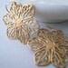 Gold flower earrings. Simple filigree everyday earrings on 14K gold fill ear wires.