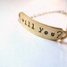 Inspirational Jewelry. Let go. ID bracelet. Gold monogram bracelet. Personalized brass bracelet. 14K gold fill chain. Medical ID tag.