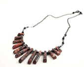 Wire Wrapped Necklace - Gothic Jewelry - Gemstone Jewelry - Black Mamba Ooak
