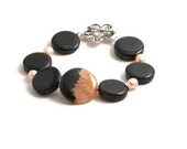 Druzy Bracelet - Gemstone Jewelry - Midnight Bloom Ooak