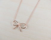 rose gold bow necklace