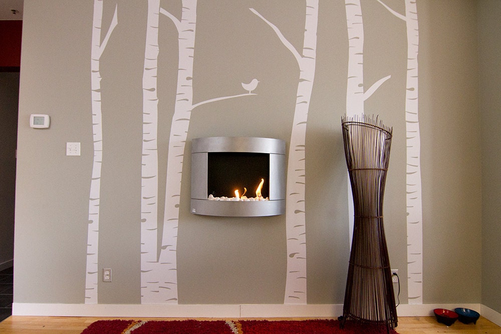 Large Birch Tree Vinyl Wall Decal Kit