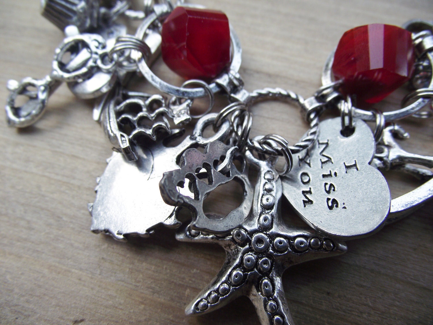 LAST ONE - RRoP- 50 Shades of Grey Red Room Inspired Charm Bracelet
