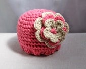 Baby Hat- Newborn Baby Girl Hat Beanie with Flower