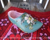 Shabby Handpainted Wooden Dutch Clog