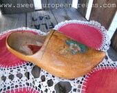 vintage Wooden Hand Painted Dutch clog