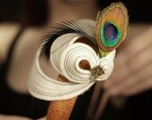 Fancy Sculptural Felt Headband with Feathers - Made to Order