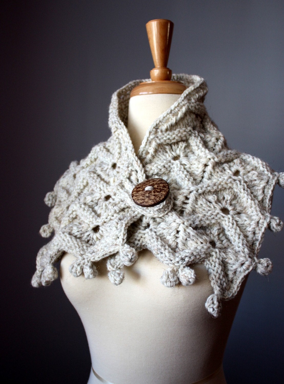 Chunky knit scarf , Oatmeal / Wheat / Off White Made to Order