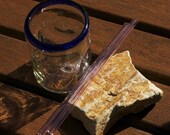 Spring Fling -  Pink Glass Slender Wall Straws  - Set of 2 - Eco Straws made of Borosilicate Glass - Lifetime Guarantee