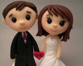 Cake Topper Custom Bride and Groom for Wedding or Anniversary -- Teeny Topper