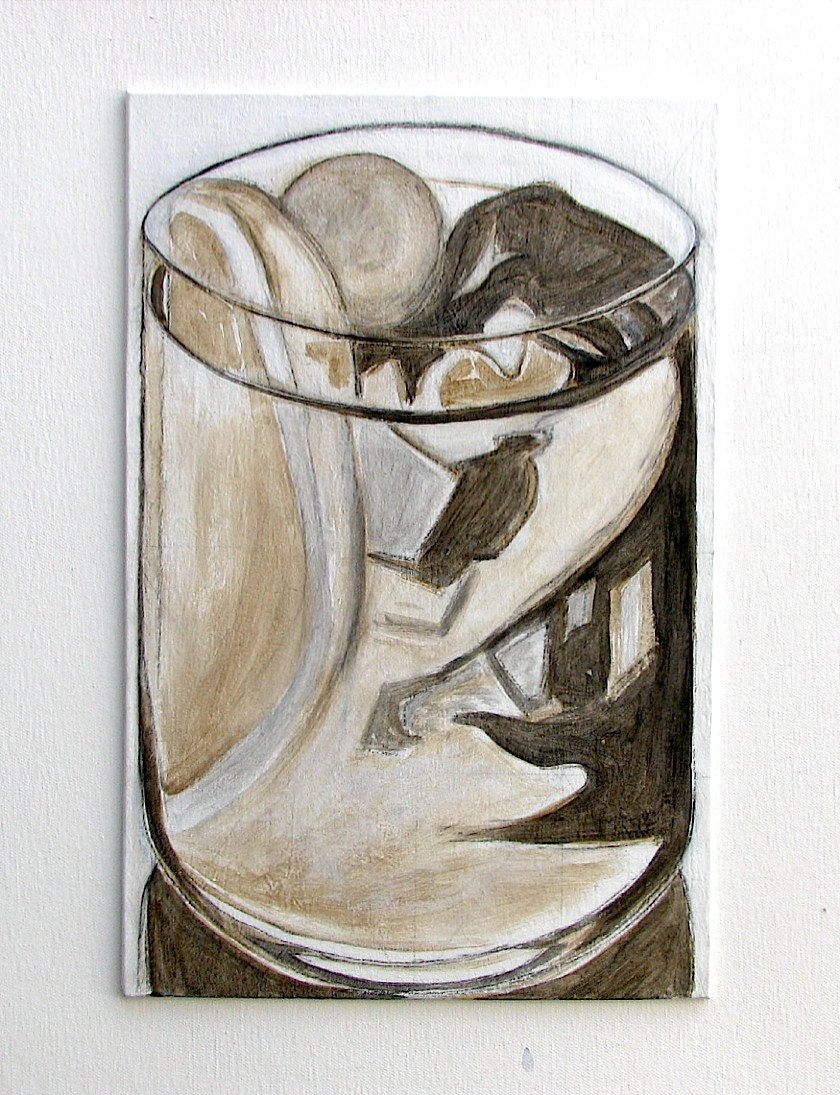 Pop Art - Original Oil Painting - Red Cherry - Mad Men - Cocktail - Juicy Orange Slice by Will Wieber