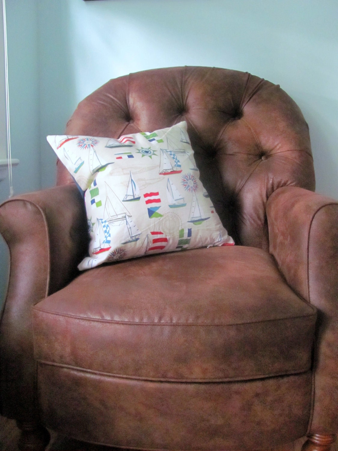 Sailboat Nautical Pillow Cover 18x18